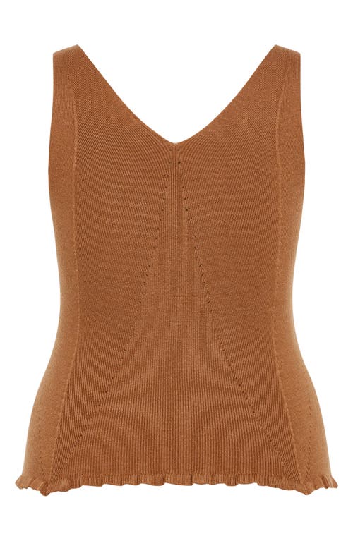 Shop City Chic Sammie Rib Sweater Tank In Deep Tobacco