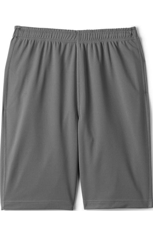 Shop Lands' End School Uniform  Mesh Gym Shorts In Stone Gray