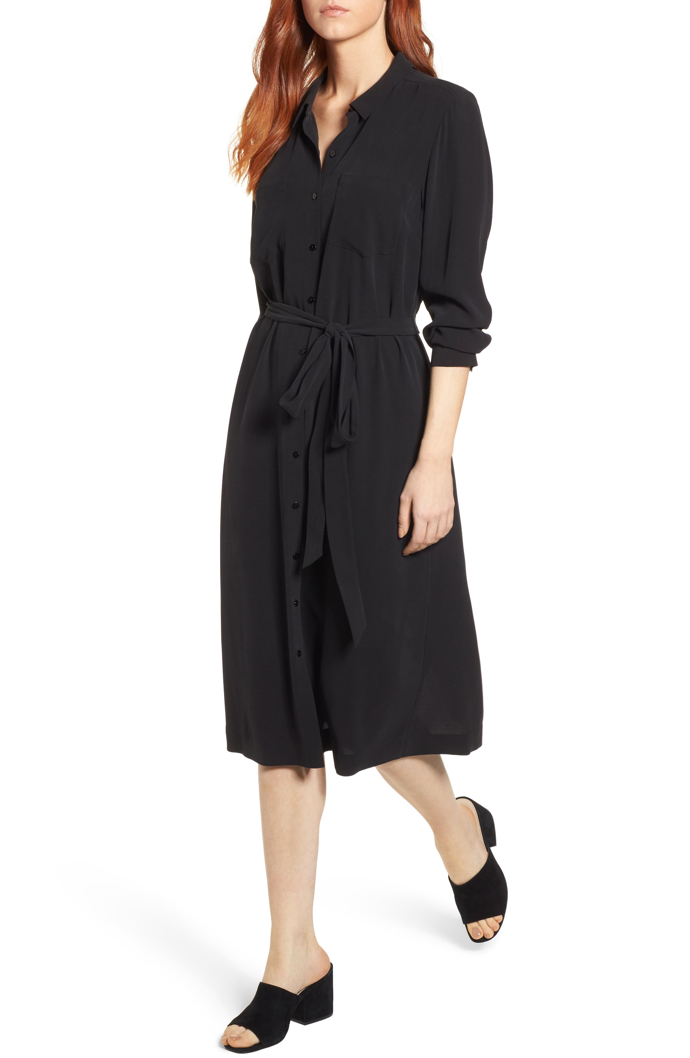 eileen fisher silk shirtdress