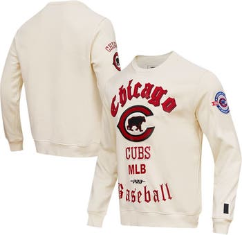 Men's Pro Standard Cream Chicago Cubs Cooperstown Collection Retro Old  English Pullover Sweatshirt 
