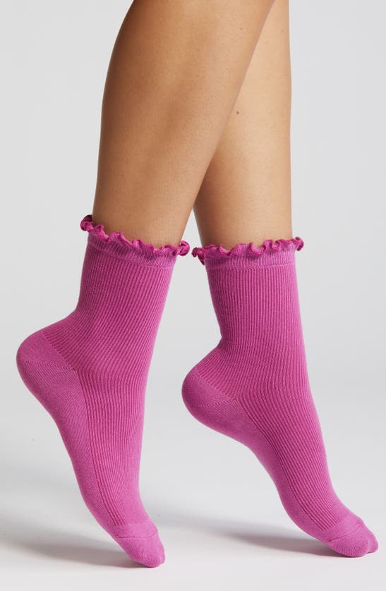 Ugg Karsyn Lettuce Edge Crew Socks In Pink