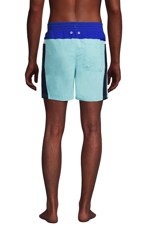 Shop Lands' End 7" Volley Swim Trunks In River Mist Colorblock