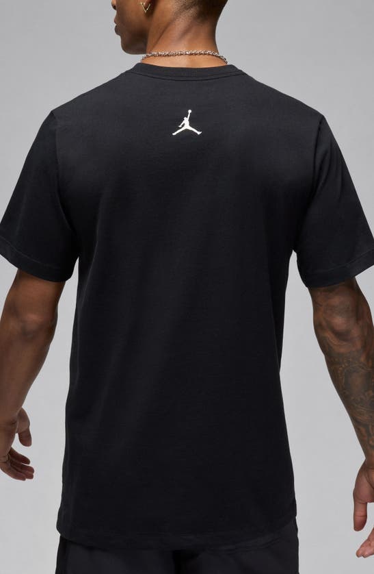 Shop Jordan Flight Essentials Graphic T-shirt In Black/ White
