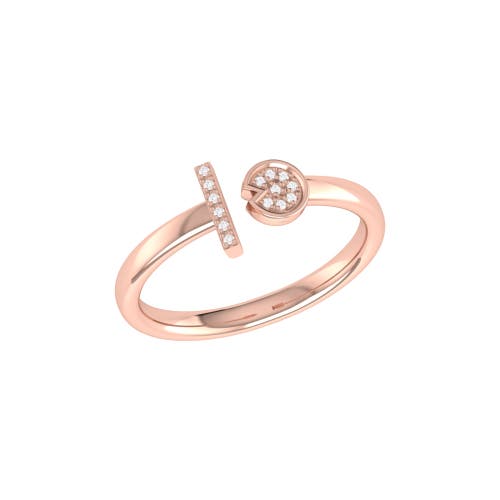 Shop Luvmyjewelry Pac Man Lane Sterling Silver Diamond Open Ring In 14kt Rose Gold Vermeil