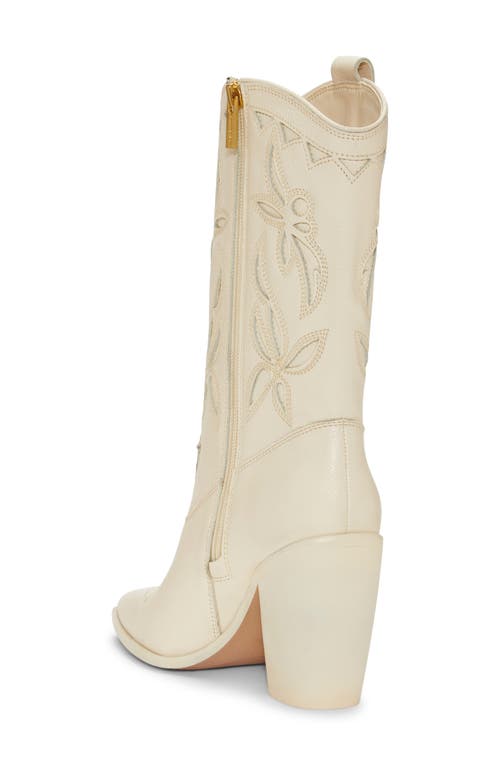 Shop Vince Camuto Alisah Square Toe Western Boot In Rich Cream