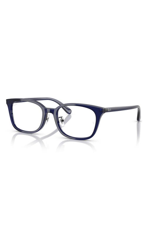 Ray Ban Ray-ban 52mm Square Optical Glasses In Dark Blue