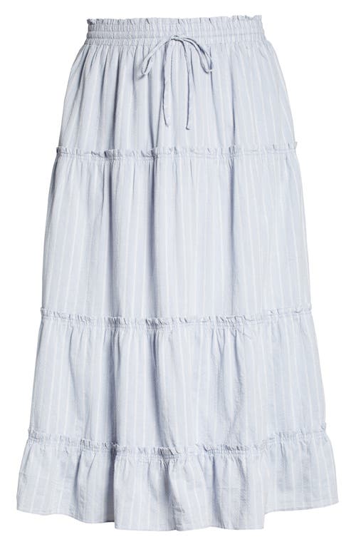 MADEWELL MADEWELL STRIPED RUFFLE TIERED PULL-ON MAXI SKIRT