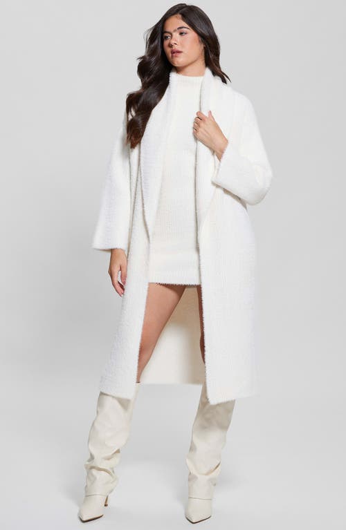 Guess Vero Chenille Sweater Minidress In Dove White