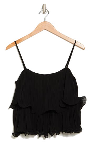 Lush Tiered Camisole In Black