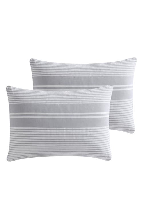 Tahari Gwen Waffle Knit 3-piece Comforter Set In White/grey