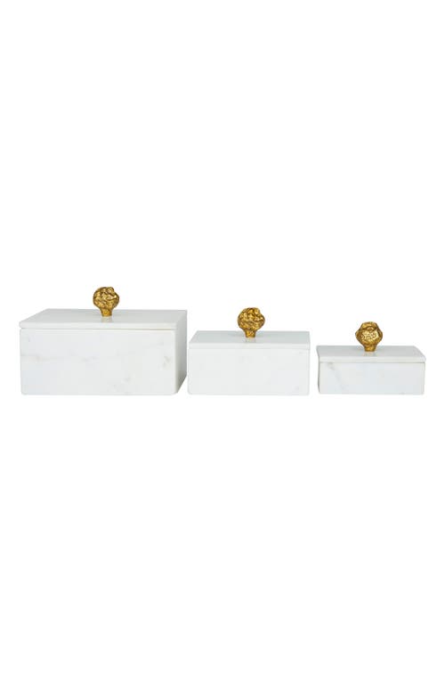 Shop Vivian Lune Home Set Of 3 Marble Boxes In White