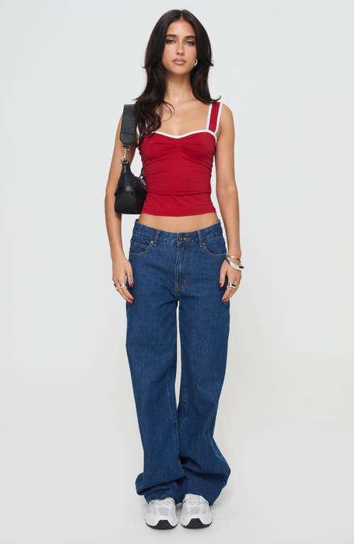 Princess Polly Last Words Contrast Trim Tank In Medium Red
