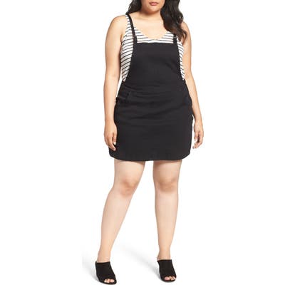 Plus Size City Chic Denim Pinafore Dress