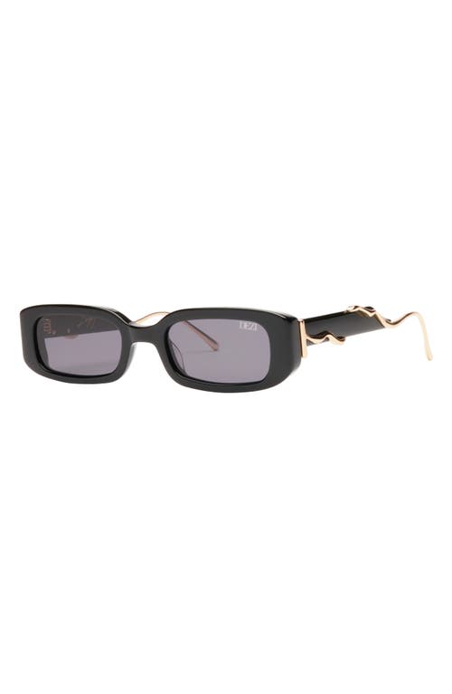 Shop Dezi Lil Drippy 49mm Rectangular Sunglasses In Lil Drippy Black/dark Smoke