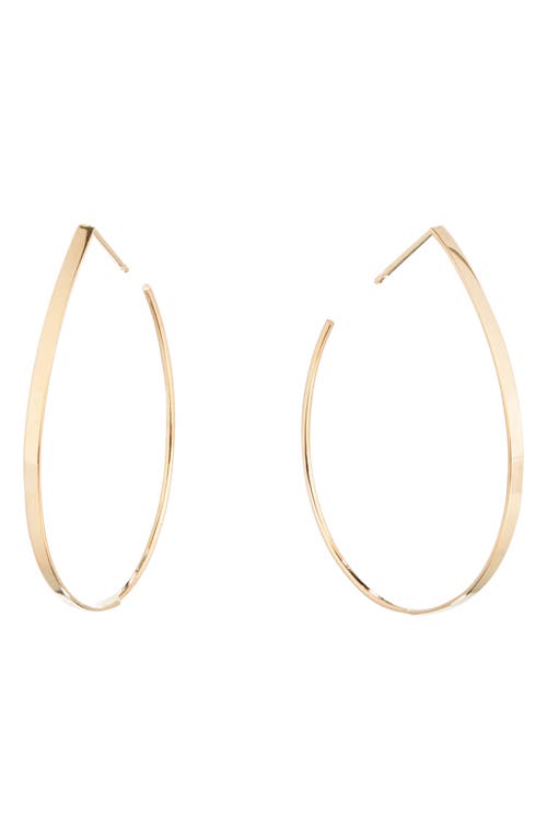 Lana Small Flat Diamond Hoop Earrings White Gold