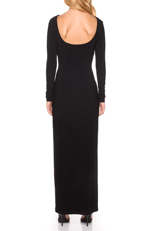 Shop Susana Monaco Long Sleeve Jersey Cocktail Dress In Black