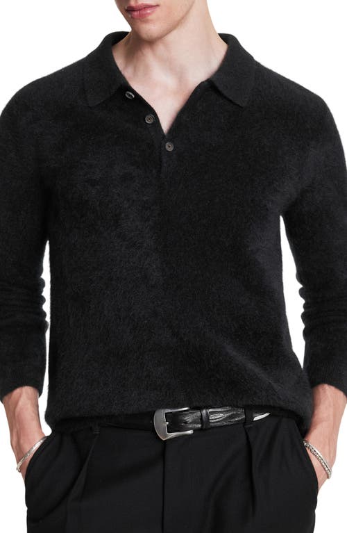 JOHN VARVATOS JOHN VARVATOS VERONA LONG SLEEVE CASHMERE POLO SWEATER 