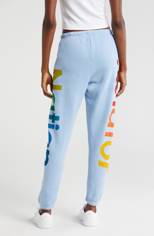 Shop Aviator Nation Rainbow Logo Sweatpants In Ice