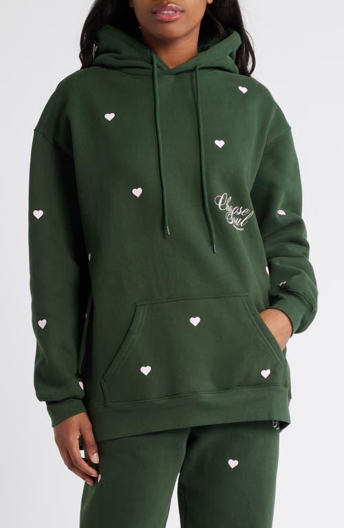 Shop The Mayfair Group Chose Soul Heart Print Graphic Sweatshirt In Dark Green