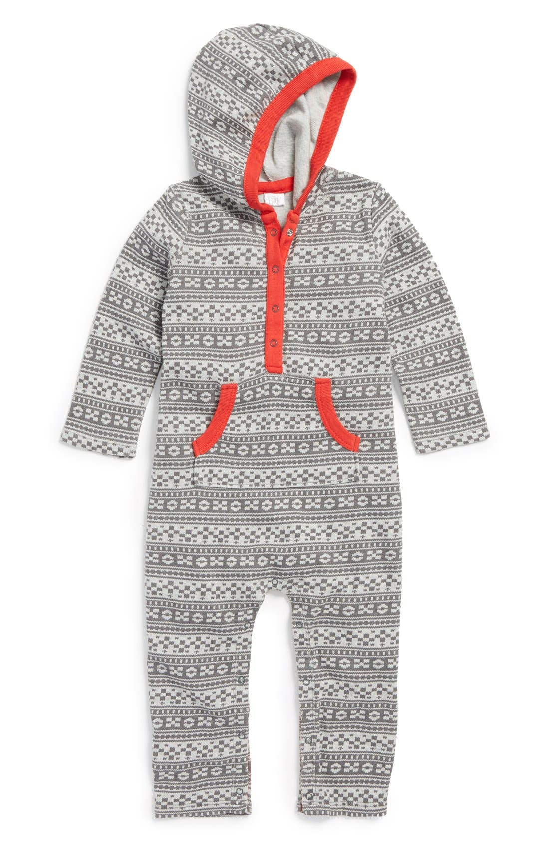 Nordstrom Baby Hooded Cotton Romper (Baby Boys) Nordstrom