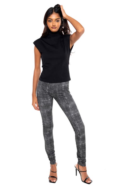 Dai Moda Legwarmer Stretch Cotton Leggings In Charcoal
