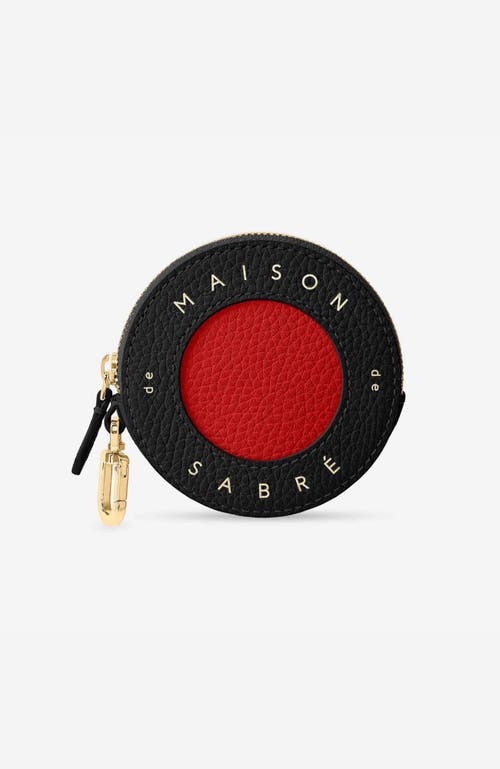 MAISON de SABRÉ Leather Coin Purse in Pomegranate Caviar at Nordstrom