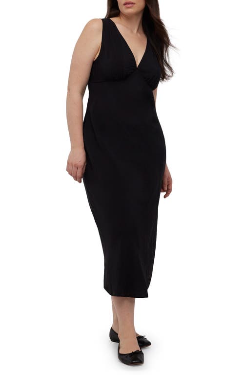 Madewell The Ariana Midi Dress In True Black