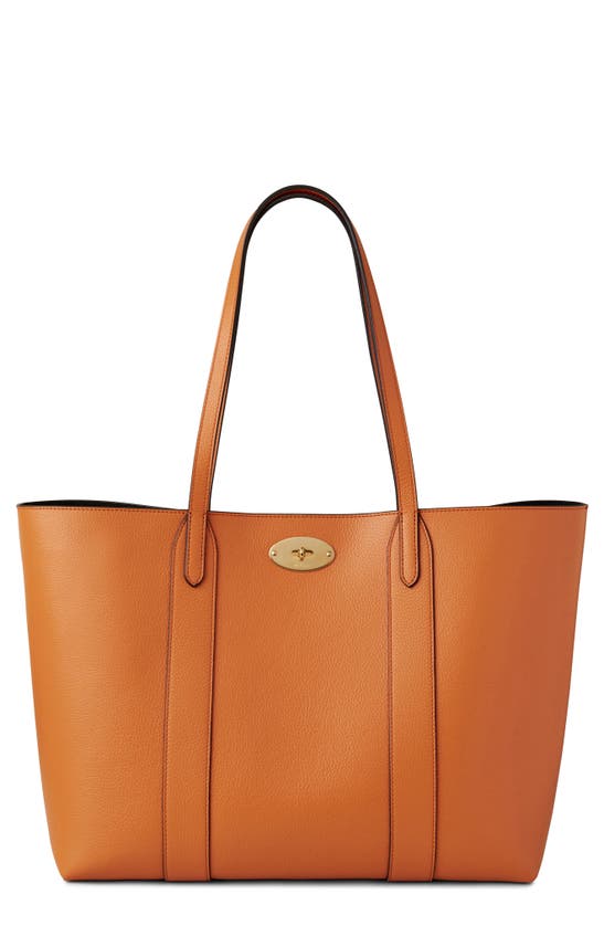 Shop Mulberry Bayswater Leather Tote In Sunset