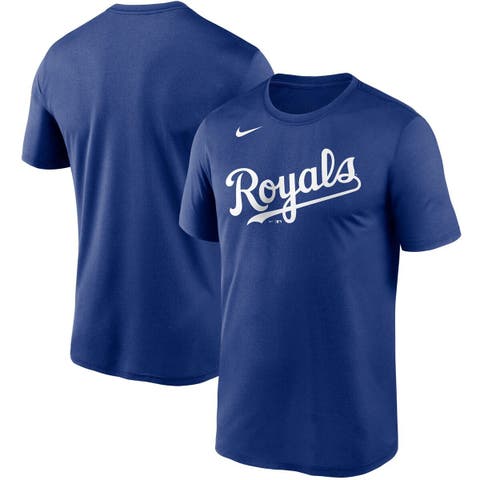 Men's Stitches Royal Kansas City Royals Button-Down Raglan Replica Jersey