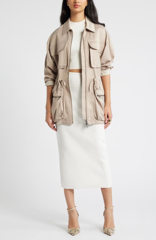 Open Edit Luxe Sculpt Maxi Skirt In Ivory Cloud
