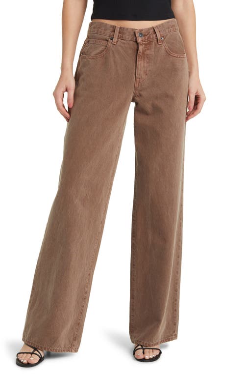 Mica Low Rise Wide Leg Organic Cotton Jeans in Brick