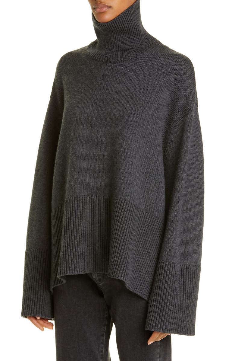 Totême Oversize Wool & Organic Cotton Turtleneck Sweater | Nordstrom