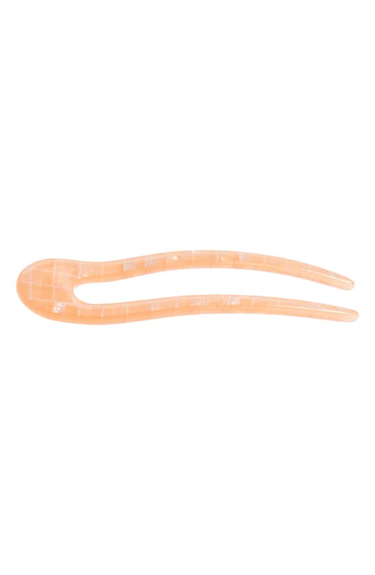 Shop Machete French Hair Pin In Apricot Shell Checker