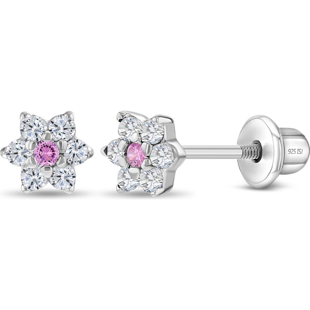 Shop In Season Jewelry Cubic Zirconia Cluster Flower Earrings In Pink