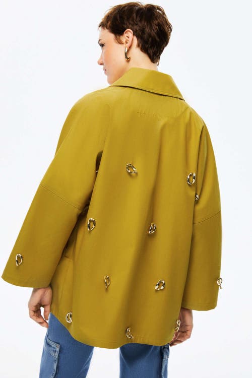 Shop Nocturne Chained Trench Coat In Mustard