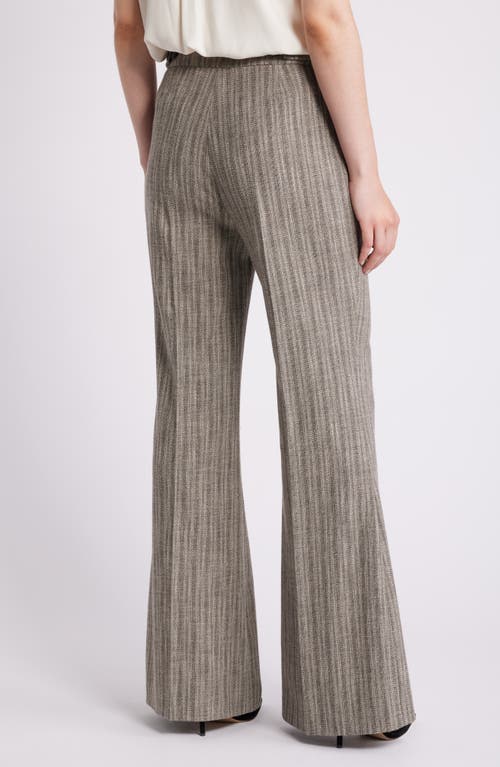 Shop Hugo Boss Boss Talia Flare Pants In Melange Shadow Stripe