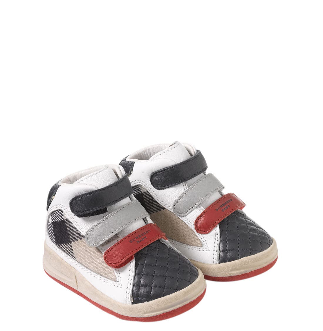 Burberry Velcro® High Top Shoe (Baby &amp; Walker) Nordstrom