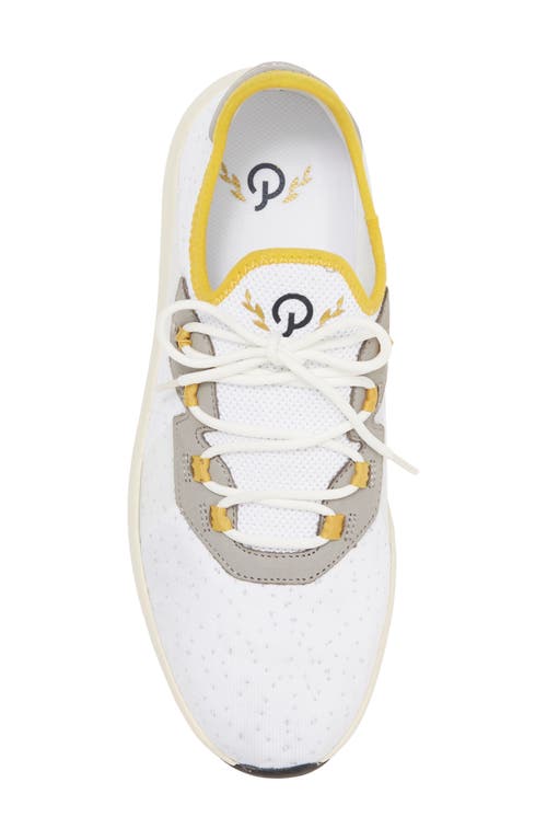 Shop Official Program Knit Trainer Sneaker In Light Grey/dark Yellow