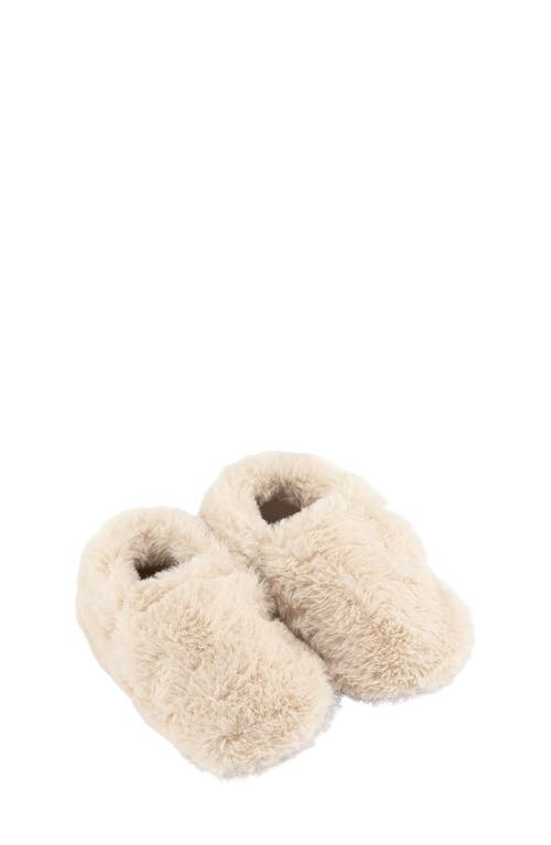 Hopfrög Kids Furry Furry Faux Fur Slipper In Off-white