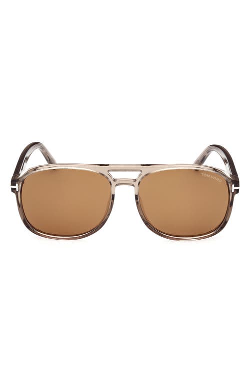 Tom Ford Rosco 58mm Navigator Sunglasses In Brown