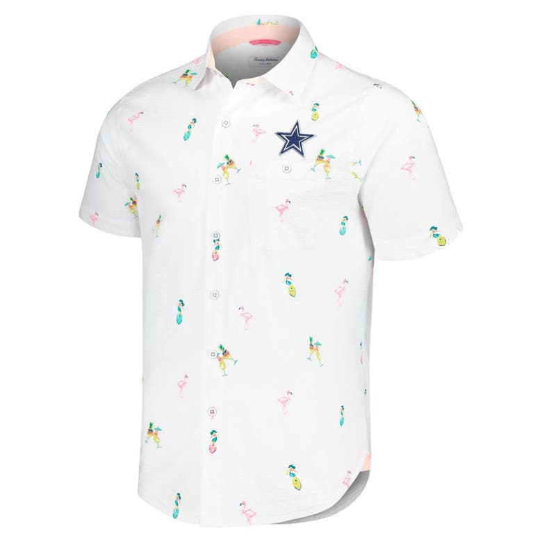 Shop Tommy Bahama White Dallas Cowboys Nova Wave Flocktail Button-up Shirt