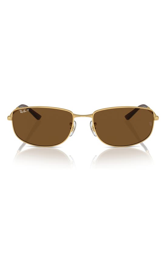 Ray Ban 56mm Irregular Sunglasses In Brown