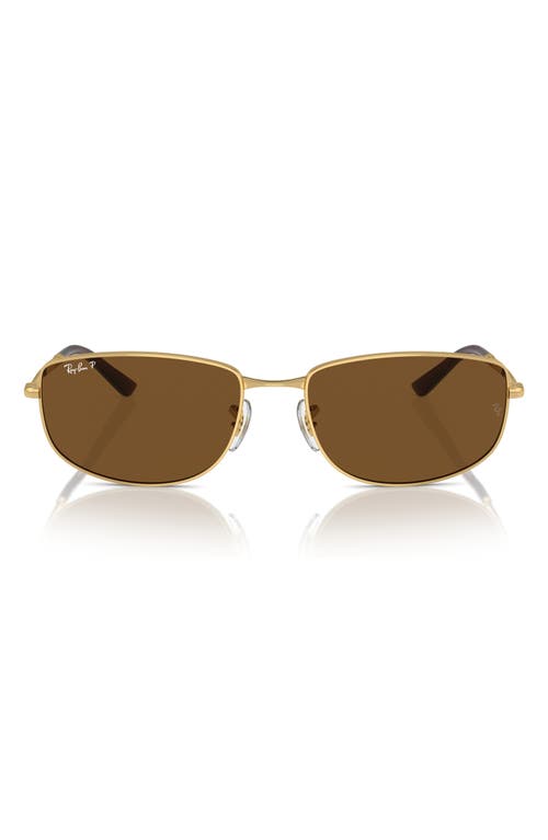 Shop Ray Ban Ray-ban 56mm Irregular Sunglasses In Gold/brown