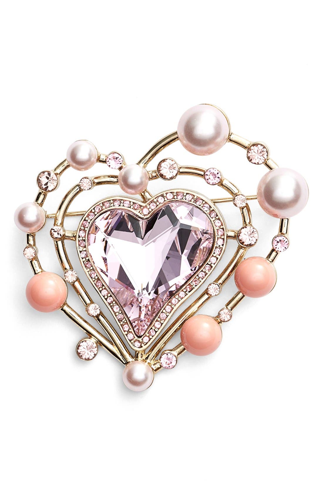 St. John Collection Swarovski Crystal & Glass Pearl Brooch Nordstrom