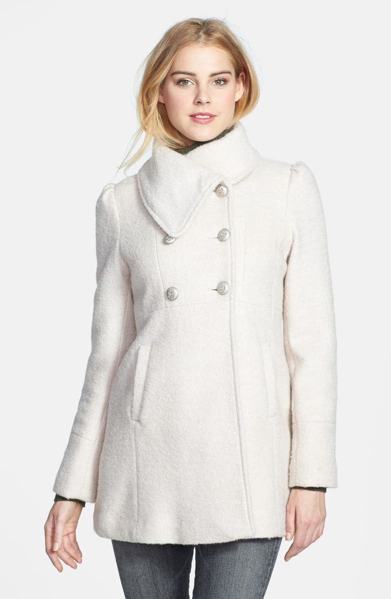 GUESS Envelope Collar Double Breasted Bouclé Coat (Petite) | Nordstrom