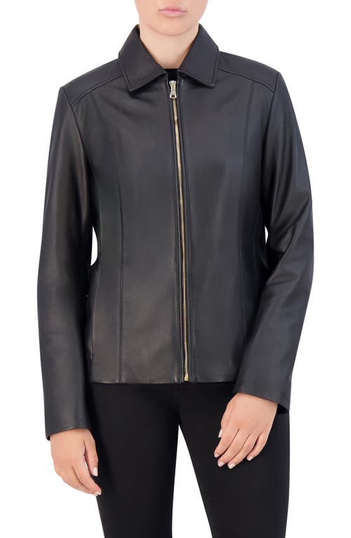 Cole Haan Signature Classic Leather Jacket in Black