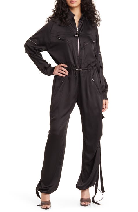 Emery Faux Leather Jumpsuit- Black