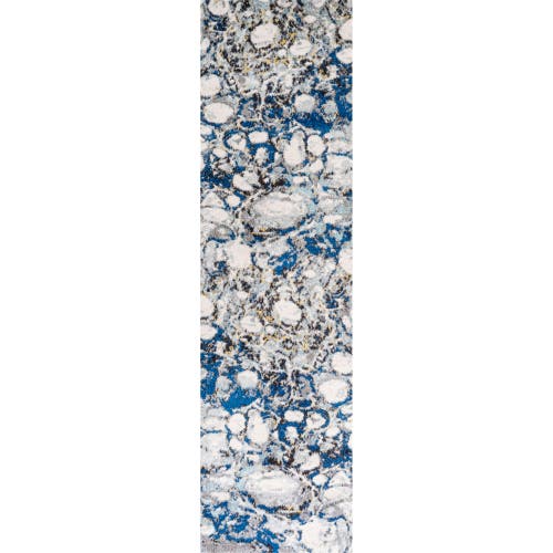Jonathan Y Pebble Marbled Abstract Area Rug In Dark Gray/blue