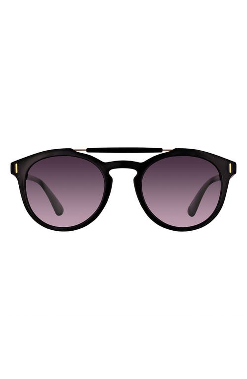 Amelia 50mm Polarized Round Sunglasses in Black