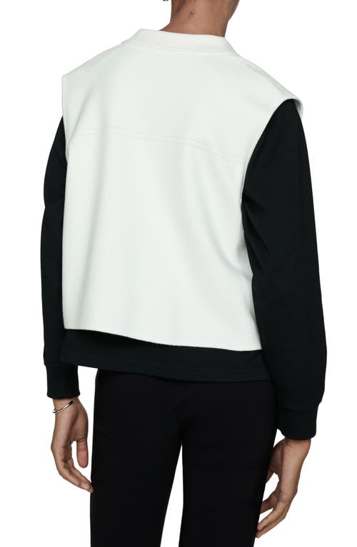 Mango Snap Front Knit Vest In Ecru